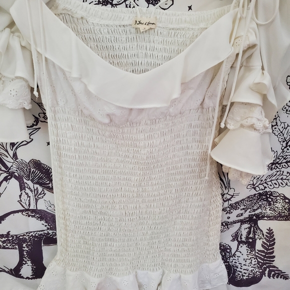✴️ NWOT NEW FOR LOVE & LEMONS
BORA BORA RUFFLE MINI DRESS WHITE SIZE SMALL - Picture 6 of 9